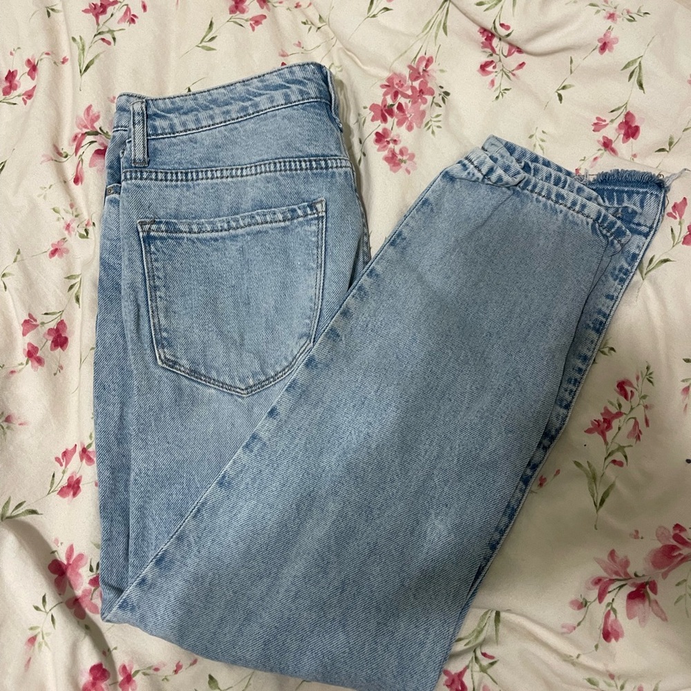 Stylish Light Blue Women's Straight Leg Jeans
